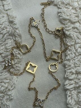 14K Gold Plated Stainless Steel Clover Necklace